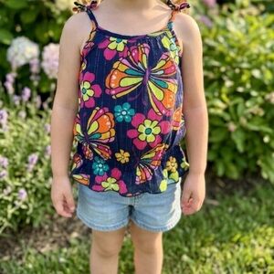 NWT Sonoma Navy Butterfly & Floral Tie-Strap Tank size 5